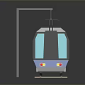 Modern Electric Train With Blue White Exterior Design On Railway Track With Reflection