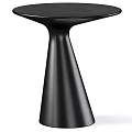Modern Black Side Table With Sleek Conical Base And Smooth Surface