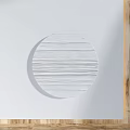 Minimalist White Circular Wall Decor With Striped Texture For Modern Interior 3d model