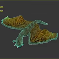 Game Movie Dragon Character 3D Model With Orange Wings And Brown Body