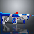 NASA Themed Toy Gun Design With Blue White Red Colors And Logo