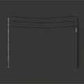 Outdoor Utility Poles With Crossarms Supporting Multiple Power Lines And Wires