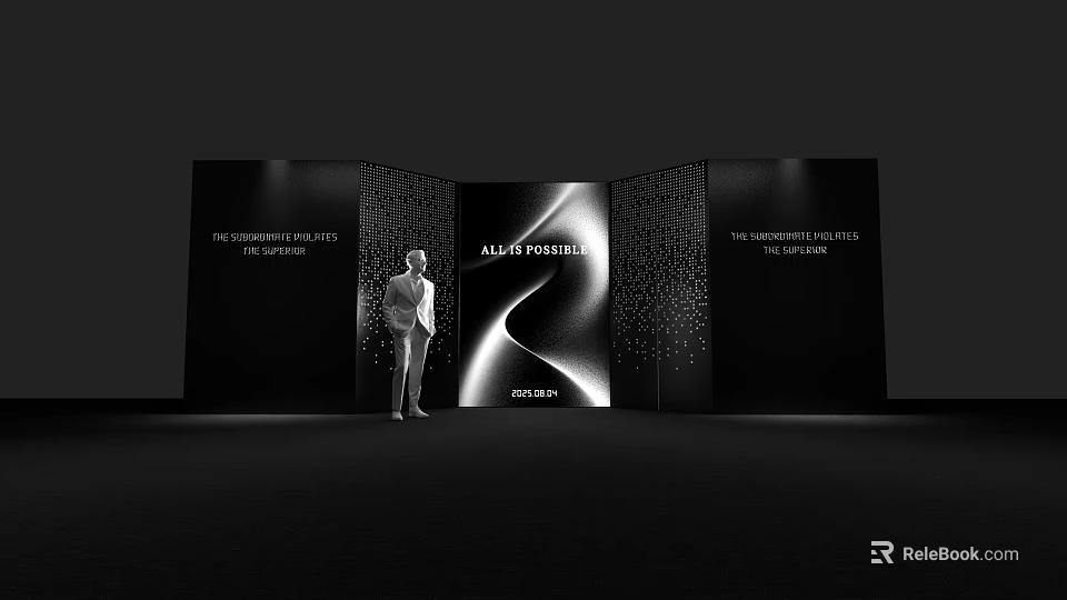 Renault Modern Photo Spot With Black Background All Is Possible Lettering And Illuminated Decor 3d model 