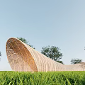 Modern Gallery Frame Landscape Gallery Frame Curved Gallery Frame Landscape Structure Bamboo Art Structure Bamboo Art Gallery Frame 3d model