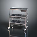 Stainless Steel Multilayer Utility Cart With Storage Compartments And Wheels For Kitchen Organization