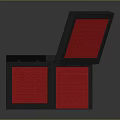 Red And Black Storage Boxes With Open Closed Lids And Red Interior 3d model