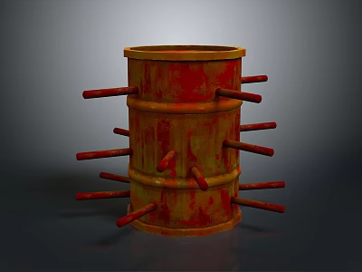 Cartoon Style Oil Barrel Oil Barrel Metal Post-apocalyptic Horror Props Fuel Building Visualization Industrial Waste Soil Weapon Environment 3d model