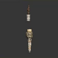 Ancient Traditional Weapon With Intricate Carvings And Ornamental Metal Design Details