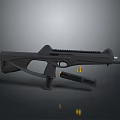 Modern Black Tactical Rifle With Rail Magazine And Ammunition Bullets