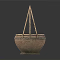 Traditional Woven Bamboo Daily Necessities Containers With Handle And Lid