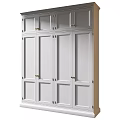 Sleek Entryway Cabinet Sideboard With White Doors Gold Handles And Modern Design