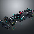 Black And Green Formula 1 Racing Car With Number 44 Sleek Aerodynamic Design