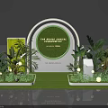 Spring Annual Market Photo Spot With Circular Archway Green Grass And Lush Plants