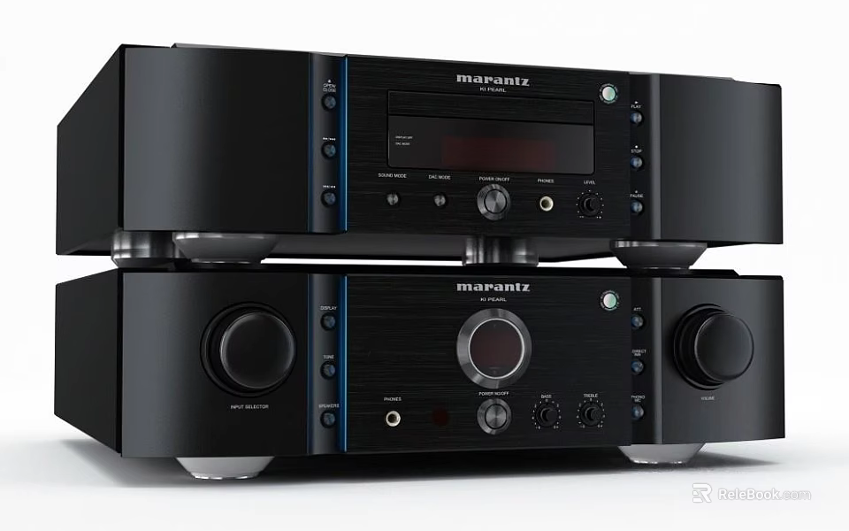 Marantz Black Stacked Two Units Audio Stereo Home Entertainment System Equipment 3d model 