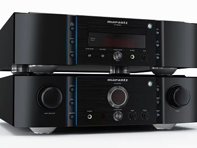 Marantz Black Stacked Two Units Audio Stereo Home Entertainment System Equipment 3d model