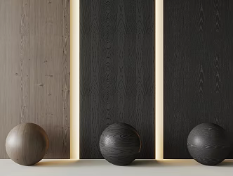 Modern wall panel wood grain 3d model