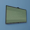 Wall Hanging Electronic Whiteboard With Math Formulas And Text 3d model
