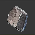 Natural Wooden Stone With Textured Surface And Blue Pebbles Base