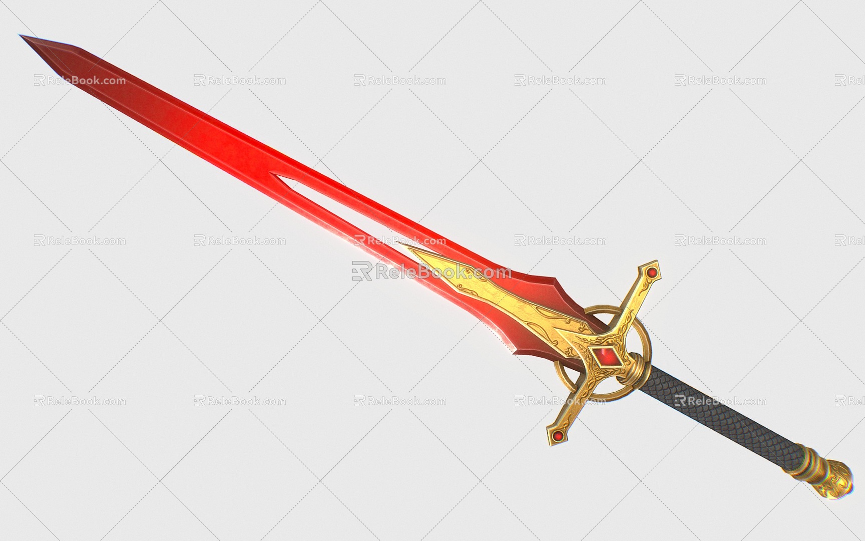 Long Sword Science Fiction Long Sword Sword Magic Weapon Fantasy Sword 3d model