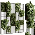 Vertical Living Plant Wall Design With Various Green Plants On White Panel