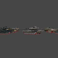 Military Weapons Featuring Various Tanks With Different Camouflage Patterns And Designs 3d model