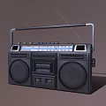 Vintage Boombox Radio With Large Speakers Antenna Cassette Deck And Handle Design