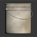 Practical White Sturdy Household Bucket With Metal Handle For Daily Use