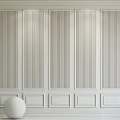White Wall Paneling Design With Vertical Lines For Modern Interior 3d model