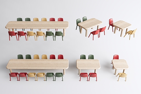 Modern Children's Table and Chair Children's Table and Chair Combination 3d model