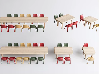 Modern Children's Table and Chair Children's Table and Chair Combination 3d model