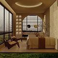 Elegant Beauty Salon Interior With Sunlight Beige Wall Olive Tree And Massage Table