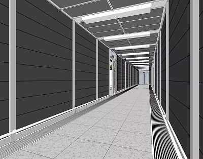 Modern Corridor Machine Room Corridor 3d model