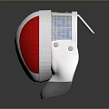 Fencing Weapon Protective Helmet Featuring Red White Blue Design And Mesh
