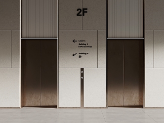 Modern Elevator Hall Elevator Hall Elevator Room 3d model