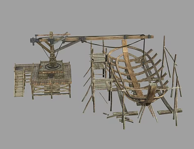 Industrial Equipment With Steel Frame Support Structure Mechanical Components And Metal Parts 3d model