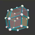Geometric Transparent Daily Living Decorative Structure With Blue Frame And White Spherical Nodes
