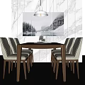 Modern Dining Table and Chair Combination 3d model
