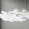 Modern White Leaf Shaped Chandelier With Hanging Petal Design For Interior
