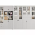 Modern Office Bookcase with Glass Doors Drawers File Folders and Books Storage