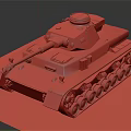Vintage Military Tank With Armored Exterior Tracks Cannon And Turret Details