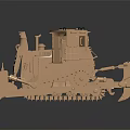 Functional Bulldozer Tracked Metal Model With Detailed Cabin And Front Blade