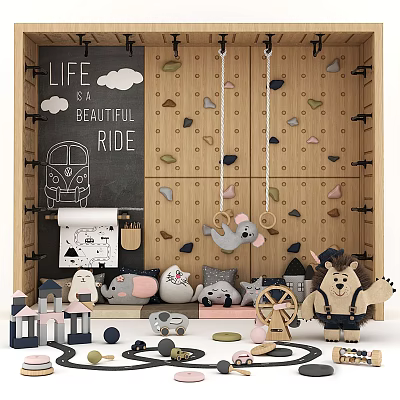 Cute Plush Animal Dolls Decorate Kids Room Play Space with Adorable Designs 3d model