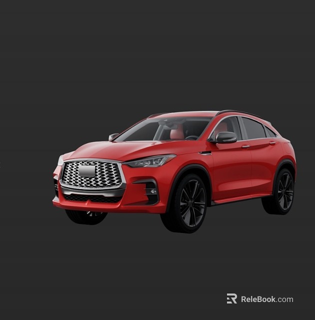 Red Modern SUV With Sleek Exterior Black Wheels And Front Grille Design 3d model 
