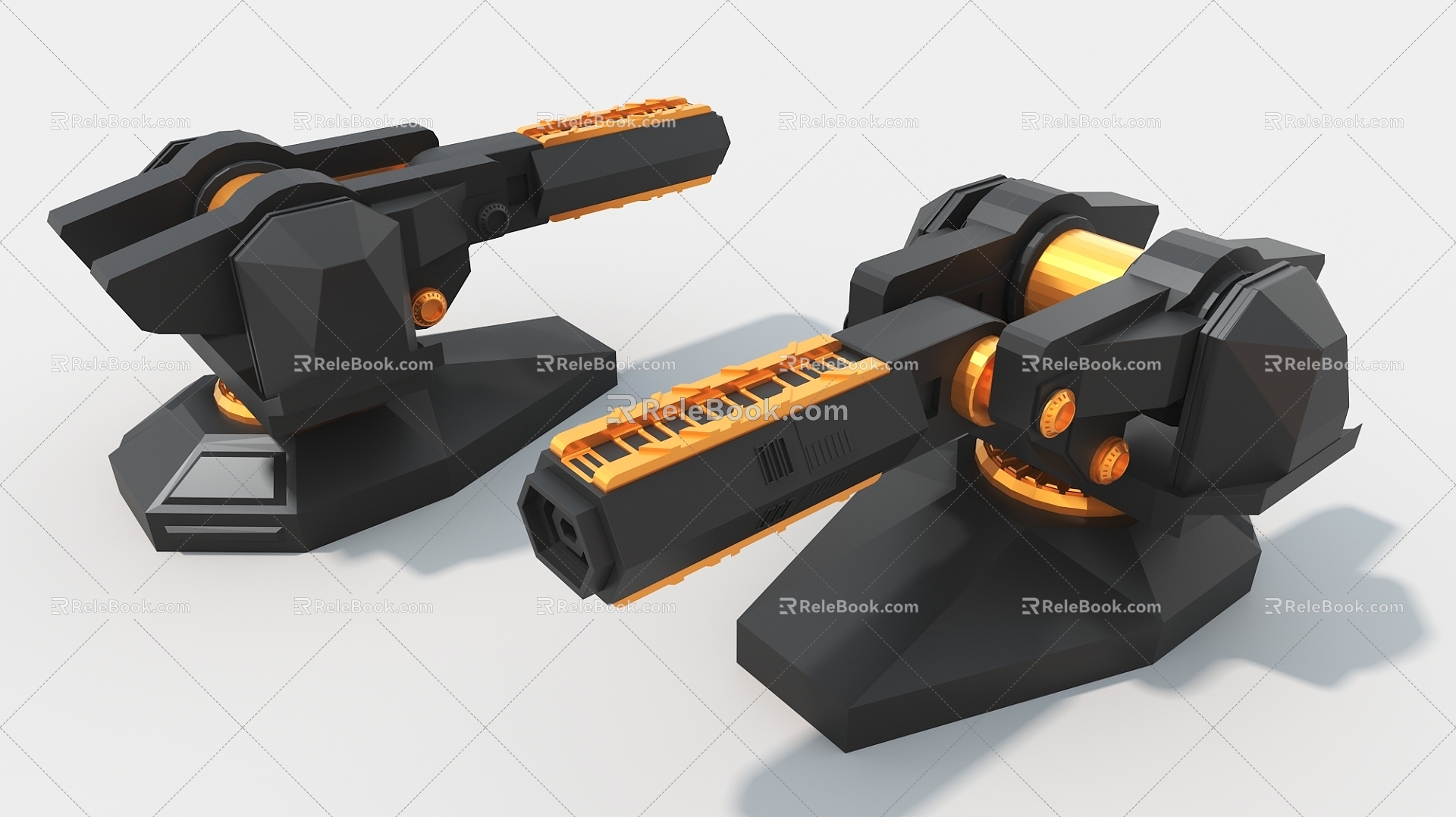 sci-fi artillery industrial machinery cylinder hard surface high-tech industrial parts 3d model