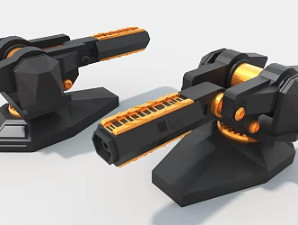 sci-fi artillery industrial machinery cylinder hard surface high-tech industrial parts 3d model