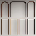 Assorted Colored Wooden Picture Frames Featuring Arch And Rectangular Shapes