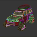 SK Performance Black Off Road SUV Featuring Roof Rack And Track Tires Design