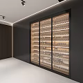 Solid Wood Red Wine Cellar Cold Storage Room Constant Temperature Cabinet Display Cabinet Red Wine Cellar 3d model
