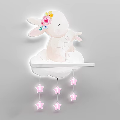 Modern wall lamp children room wall lamp boy room girl room lamp rabbit lamp 3d model