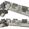 Modern corner sofa multiplayer sofa 3d model
